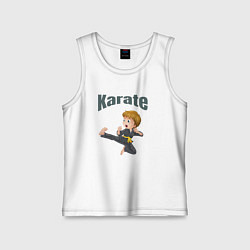 Майка детская хлопок Карате , дизайн футболки для детей, цвет: белый