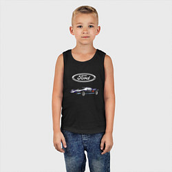 Майка детская хлопок Ford Racing, цвет: черный — фото 2