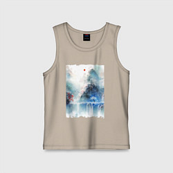 Майка детская хлопок Изумительный японский пейзаж, цвет: миндальный