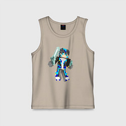 Майка детская хлопок Minecraft Warrior!, цвет: миндальный