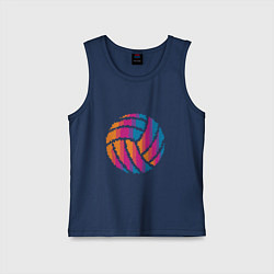 Майка детская хлопок Ball Volleyball, цвет: тёмно-синий