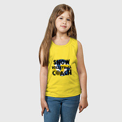 Майка детская хлопок Snow Volleyball Coach, цвет: желтый — фото 2
