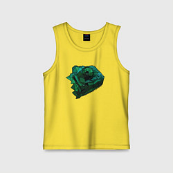 Майка детская хлопок Хамелеон в стиле Low Poly, цвет: желтый