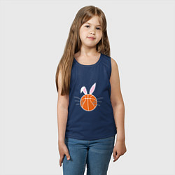 Майка детская хлопок Basketball Bunny, цвет: тёмно-синий — фото 2
