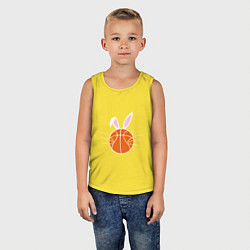 Майка детская хлопок Basketball Bunny, цвет: желтый — фото 2
