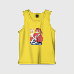 Майка детская хлопок Kraken Kawaii Sushi, цвет: желтый