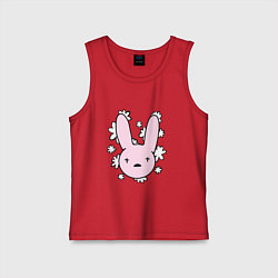 Майка детская хлопок Bad Bunny Floral Bunny, цвет: красный