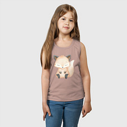 Майка детская хлопок Милый Лисёнок Хочет Спать, цвет: пыльно-розовый — фото 2