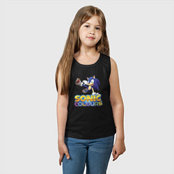 Майка детская хлопок Sonic Colours Hedgehog Video game, цвет: черный — фото 2