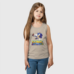 Майка детская хлопок Sonic Colours Hedgehog Video game, цвет: миндальный — фото 2