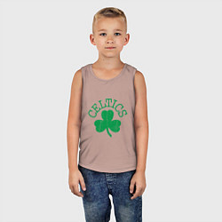 Майка детская хлопок Basketball - Celtics, цвет: пыльно-розовый — фото 2