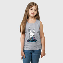 Майка детская хлопок Зайчонок обнял клубки The bunny hugged the balls, цвет: меланж — фото 2