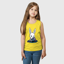 Майка детская хлопок Зайчонок обнял клубки The bunny hugged the balls, цвет: желтый — фото 2