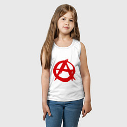 Майка детская хлопок Символ анархии, цвет: белый — фото 2
