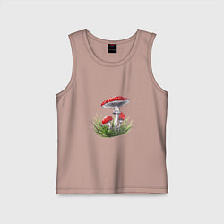 Детская майка Мухоморы в траве