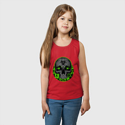 Майка детская хлопок SKULL TOXIC, цвет: красный — фото 2