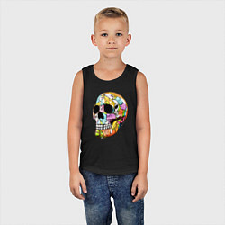 Майка детская хлопок Art cool skull, цвет: черный — фото 2