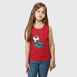 Майка детская хлопок Футбольные бутсы, цвет: красный — фото 2
