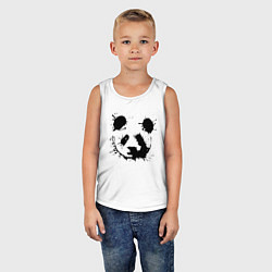Майка детская хлопок Прикольный панда - клякса, цвет: белый — фото 2
