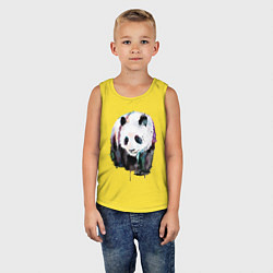 Майка детская хлопок Панда - акварель, цвет: желтый — фото 2