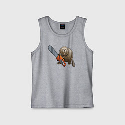 Детская майка Бобер с бензопилой