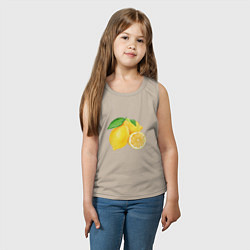 Майка детская хлопок Сочные лимоны, цвет: миндальный — фото 2
