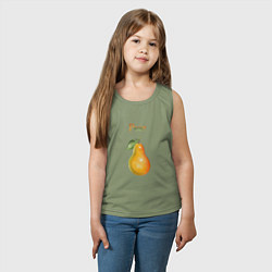 Майка детская хлопок Pear груша, цвет: авокадо — фото 2