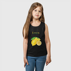 Майка детская хлопок Lemon лимон, цвет: черный — фото 2