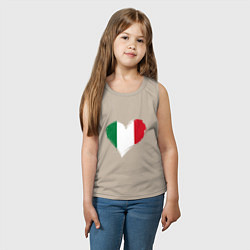 Майка детская хлопок Сердце - Италия, цвет: миндальный — фото 2