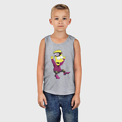 Майка детская хлопок Барт Симпсон в прыжке, цвет: меланж — фото 2
