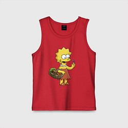 Детская майка Lisa Simpson с гусеницей на даче