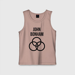 Майка детская хлопок John Bonham - Led Zeppelin - legend, цвет: пыльно-розовый