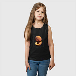 Майка детская хлопок Планета Марс персик в разрезе, цвет: черный — фото 2