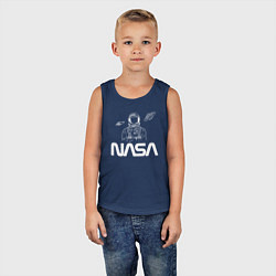 Майка детская хлопок Nasa - космонавт, цвет: тёмно-синий — фото 2
