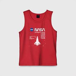 Майка детская хлопок Nasa ракета, цвет: красный