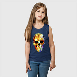 Майка детская хлопок Color skull - sketch, цвет: тёмно-синий — фото 2