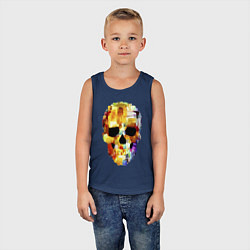 Майка детская хлопок Color skull - sketch, цвет: тёмно-синий — фото 2