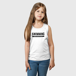 Майка детская хлопок Любитель плавания, цвет: белый — фото 2