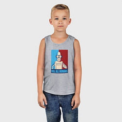 Майка детская хлопок Bender Futurama, цвет: меланж — фото 2