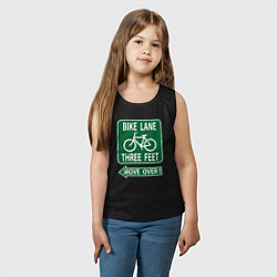 Майка детская хлопок Велосипедная дорожка - подвинься, цвет: черный — фото 2