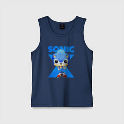 Майка детская хлопок Funko pop Sonic, цвет: тёмно-синий