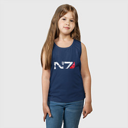 Майка детская хлопок Mass Effect N7 - Logotype, цвет: тёмно-синий — фото 2