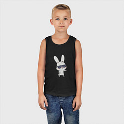 Майка детская хлопок Cool rabbit, цвет: черный — фото 2