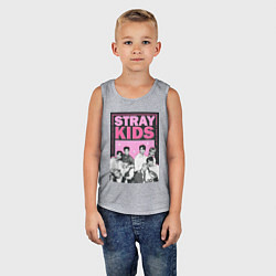 Майка детская хлопок Stray Kids boy band, цвет: меланж — фото 2