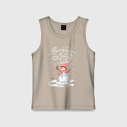 Детская майка Новогодний снеговик