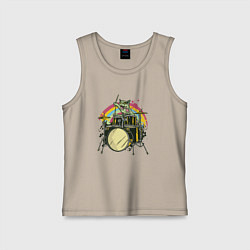 Детская майка Зомби кот барабанщик