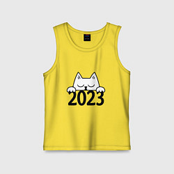 Майка детская хлопок Cat 2023, цвет: желтый