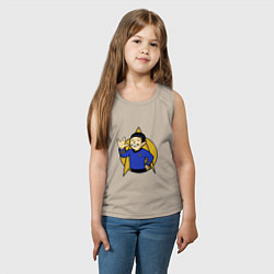 Майка детская хлопок Spoke - vault boy, цвет: миндальный — фото 2