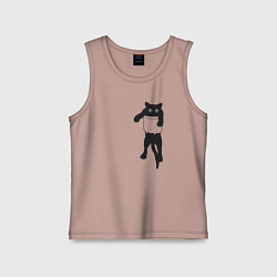 Детская майка Черный котик в кармане