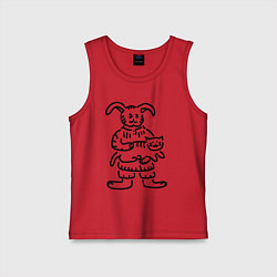 Детская майка Кролик гладит кота